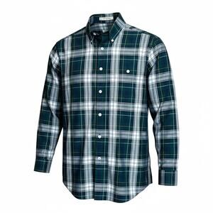 Orvis Men's Long Sleeve Button Up Tartan Plaid Shirt Blue Green White Size MED